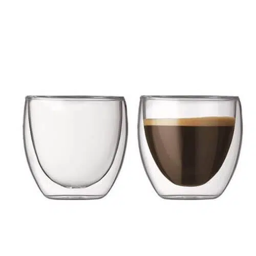 זוג כוסות אספרסו , דופן כפולה, 100 מ”ל