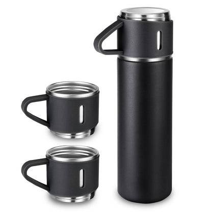 סט תרמוס 750 מ"ל ו-3 כוסות שתיה