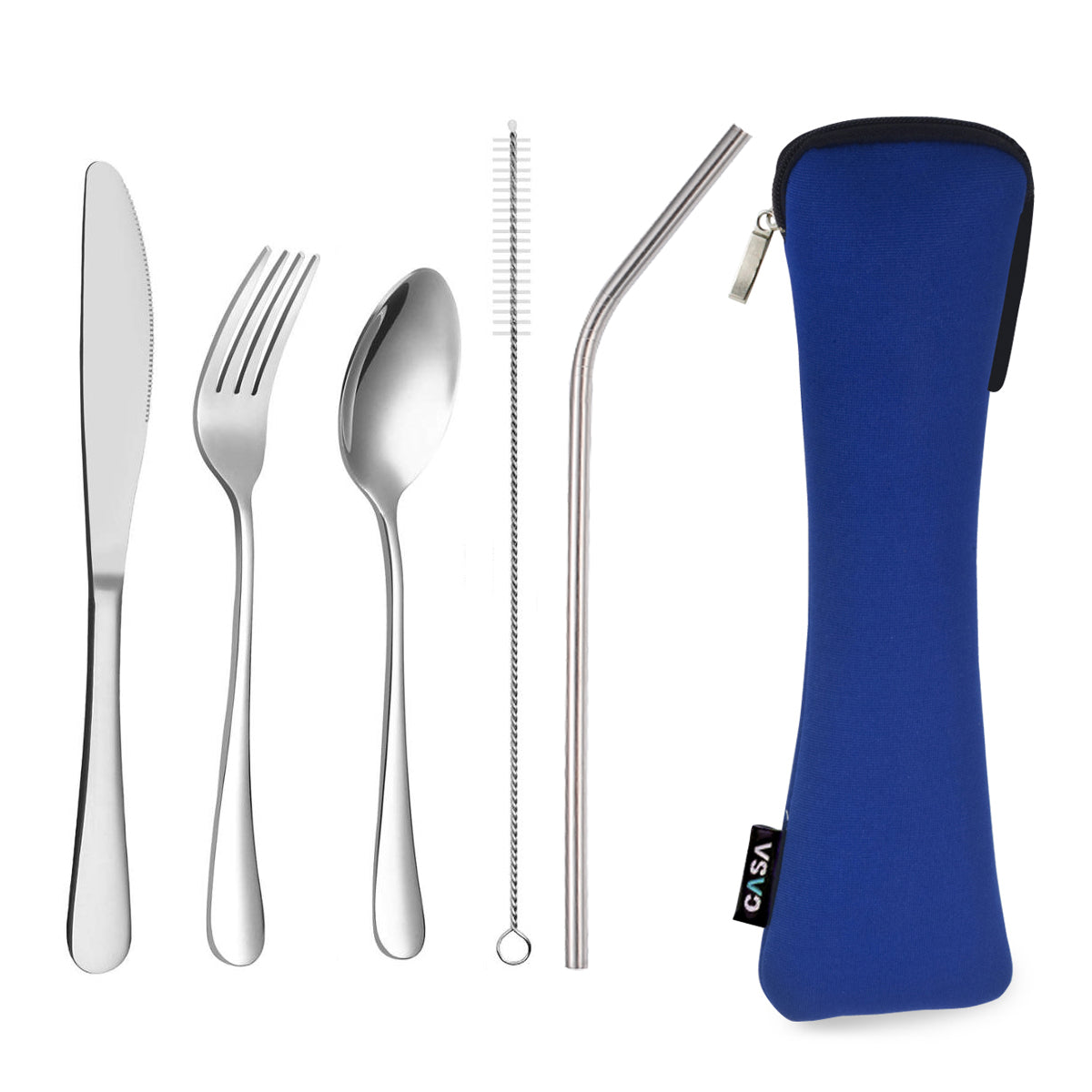 סט סכו"ם אישי מנירוסטה, קש ומברשת ניקוי