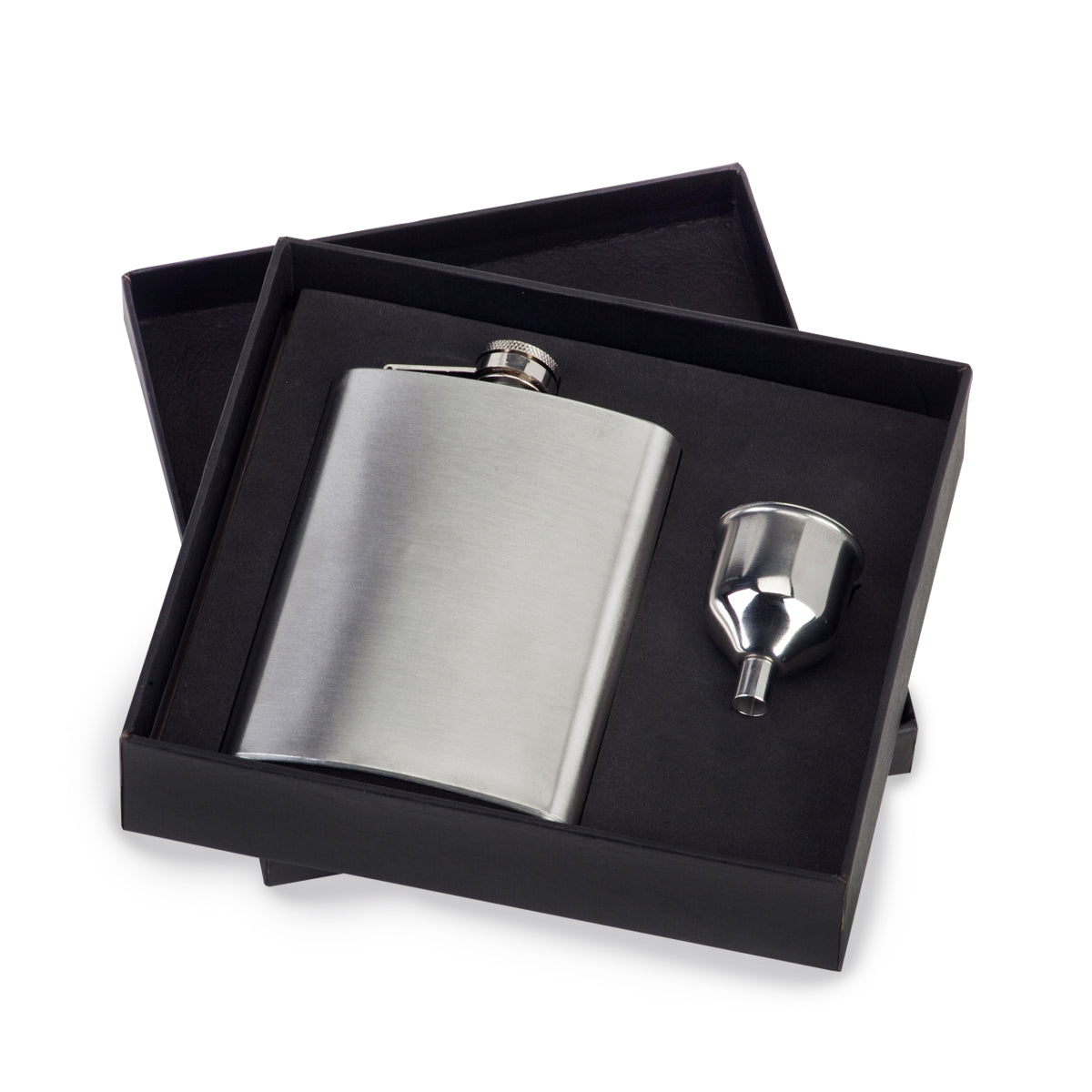 בקבוקון נירוסטה ומשפך לשתייה חריפה