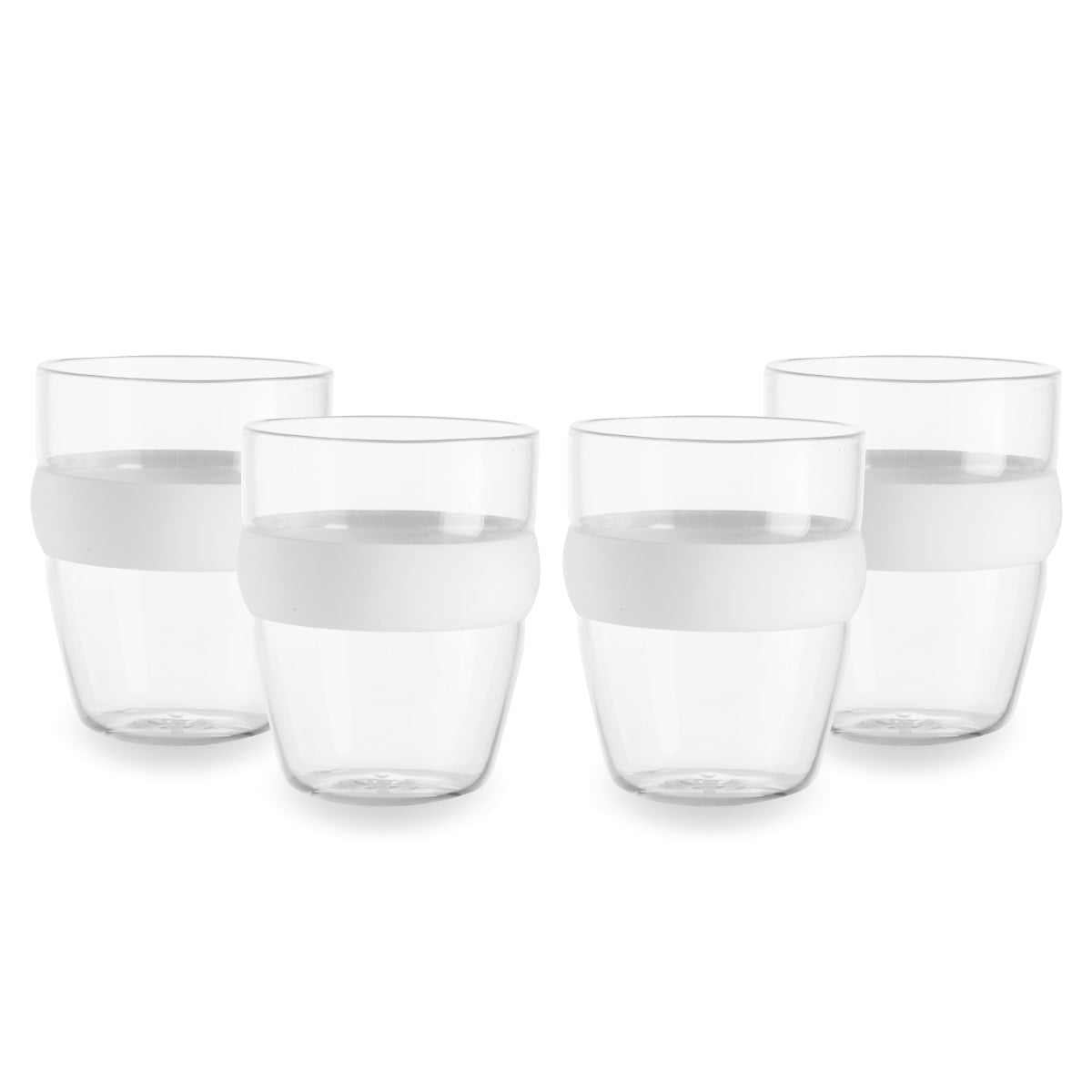 סט כוסות 150 מ"ל עם חבק סיליקון צבעוני