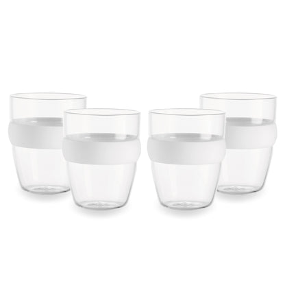 סט כוסות 150 מ"ל עם חבק סיליקון צבעוני