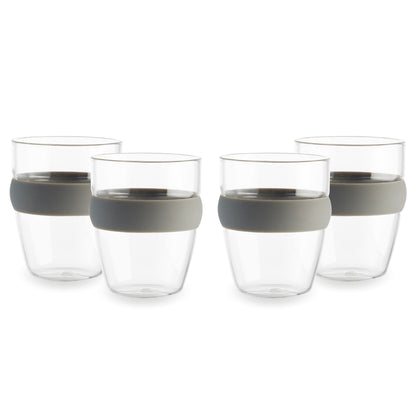 סט כוסות 150 מ"ל עם חבק סיליקון צבעוני