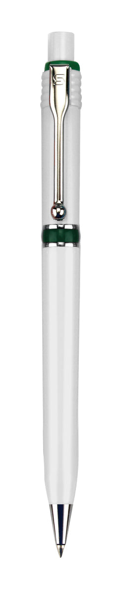 עט כדורי, גוף לבן, טבעת צבעונית