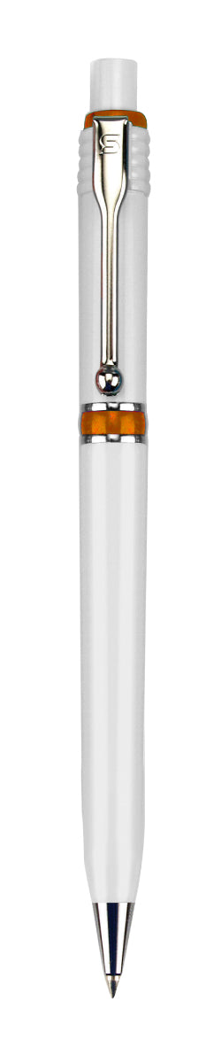 עט כדורי, גוף לבן, טבעת צבעונית