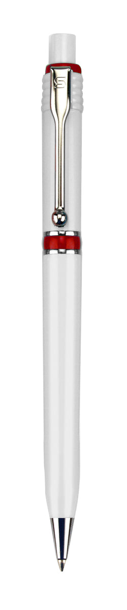 עט כדורי, גוף לבן, טבעת צבעונית