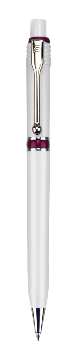 עט כדורי, גוף לבן, טבעת צבעונית