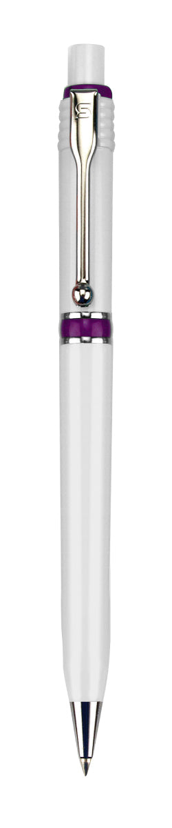 עט כדורי, גוף לבן, טבעת צבעונית