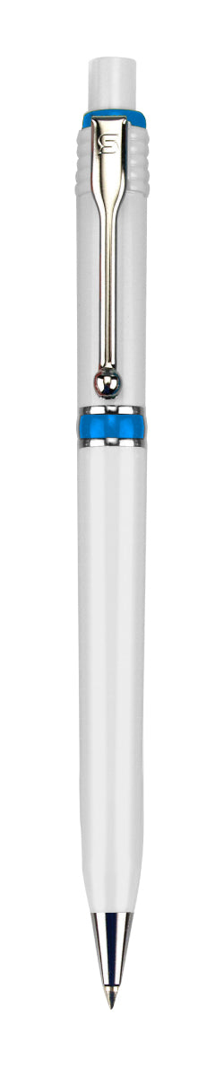 עט כדורי, גוף לבן, טבעת צבעונית