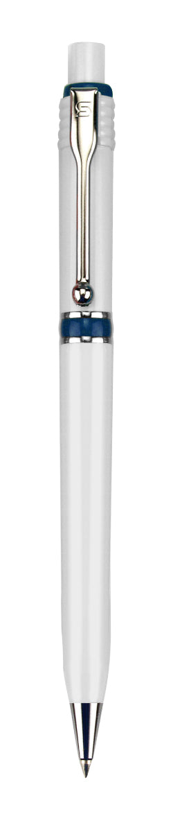 עט כדורי, גוף לבן, טבעת צבעונית