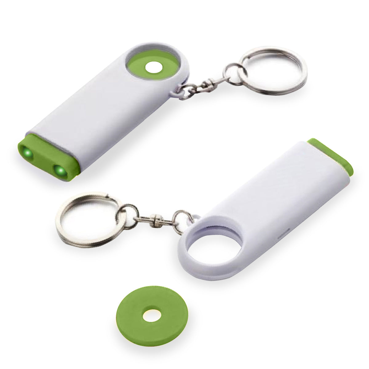 פנס עם מחזיק מפתחות ומטבע לעגלות