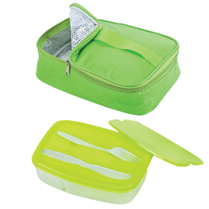 צידנית עם קופסת אוכל וסכו"ם