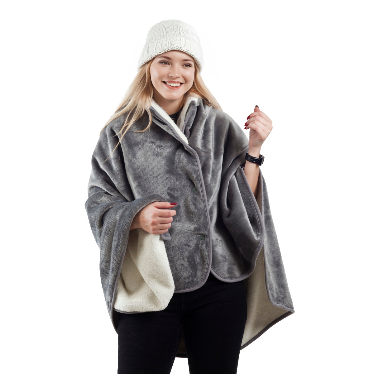 שמיכת פינוק נסגרת לשכמייה, דו צדדית