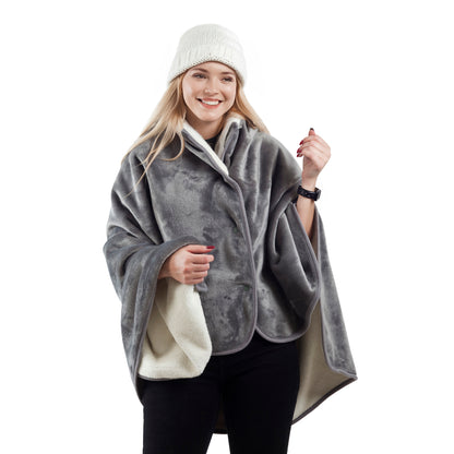 שמיכת פינוק נסגרת לשכמייה, דו צדדית