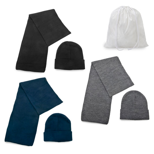 סט אופנתי של כובע וצעיף