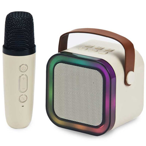 בידורית קריוקי קומפקטית עם מיקרופון אלחוטי