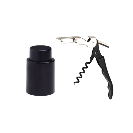 סט פותחן מלצרים ומשאבת ואקום עם פקק לבקבוק יין